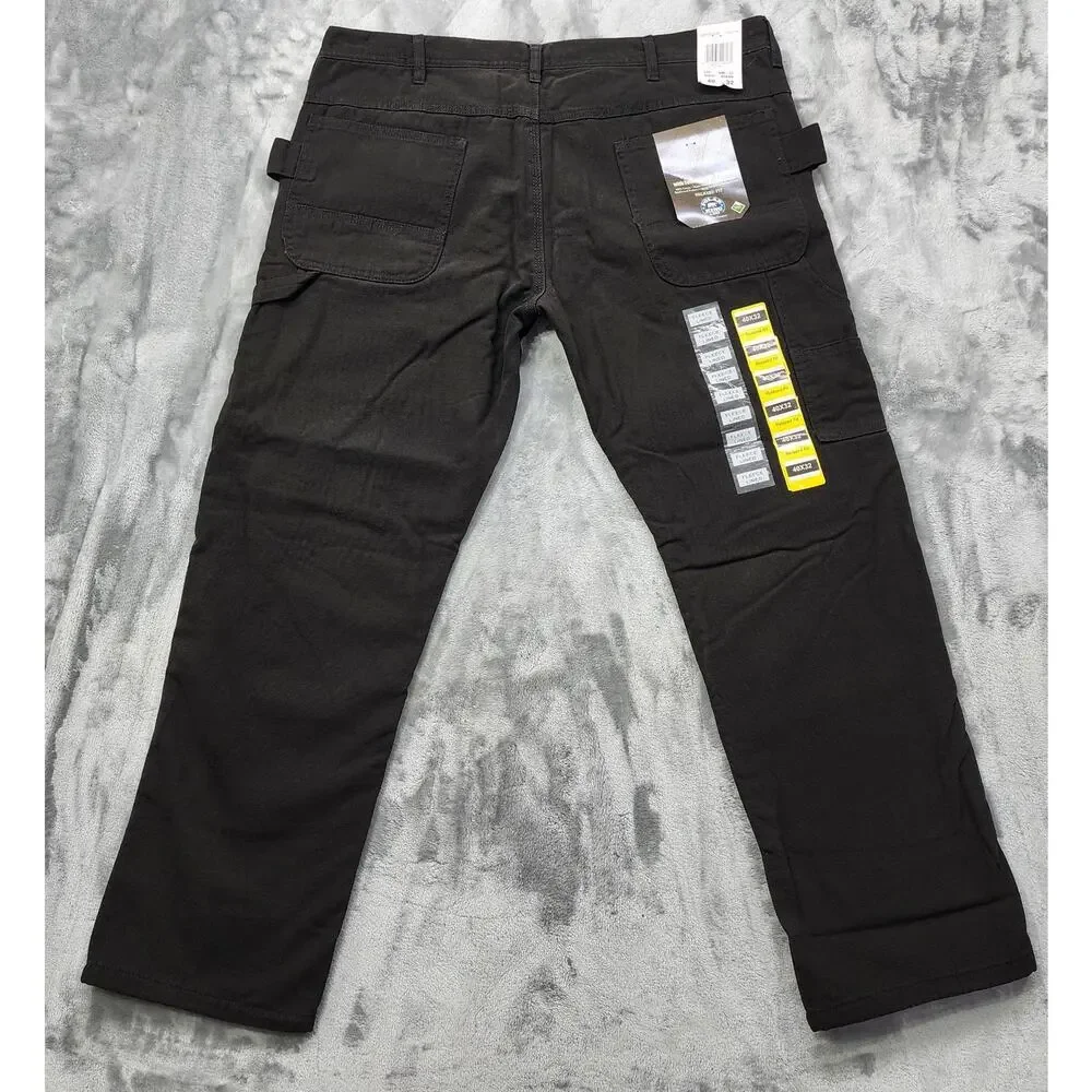 NEW Polar King Key Pants Mens 40X32 Black Fleece Lined Canvas Carpenter‎ Utility